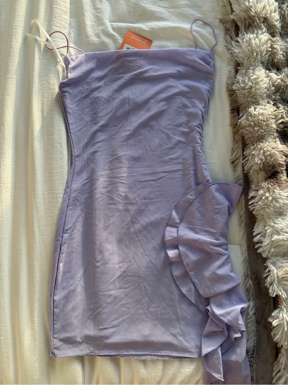 Lilac Ruffle Detail Mini Slip Dress - Women